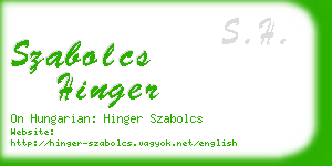 szabolcs hinger business card